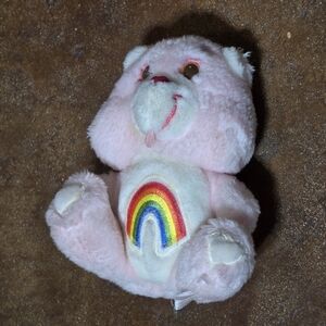 Vintage 1983 Kenner Care Bears Cheer Bear Plush 6” Rainbow Belly Pink